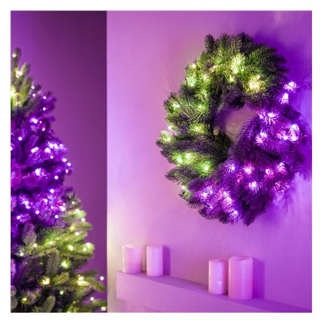 Twinkly Pre-lit Wreath Smart LED 50 RGBW (Multicolor + White) Twinkly | Pre-lit Wreath Smart LED 50 | RGBW - 16M+ colors + Warm - 7